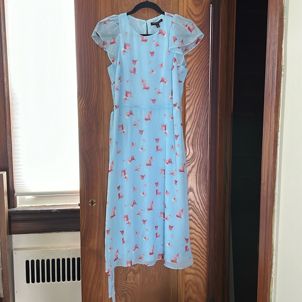 Banana Republic blue dress with leaf design